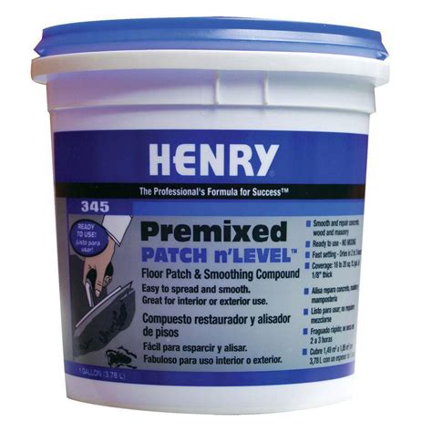 One container will cover up to 5 sq. . How to use henry 345 premixed patch and level